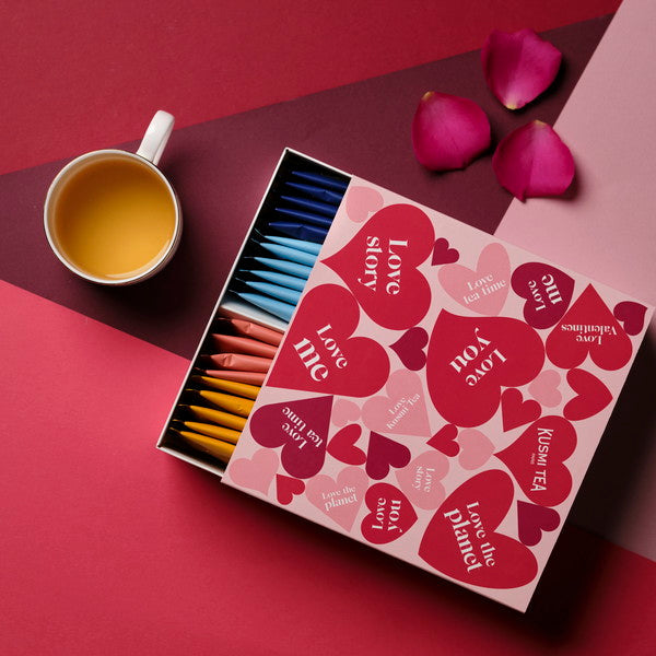 KUSMI TEA ギフトアソートメント ハーブティー ティーバッグ (ハート柄 ピンク 45枚入り)