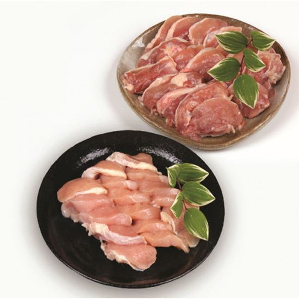 鳥取 大山どり 焼肉用 焼肉ムネ(400g)、焼肉モモ(500g)
