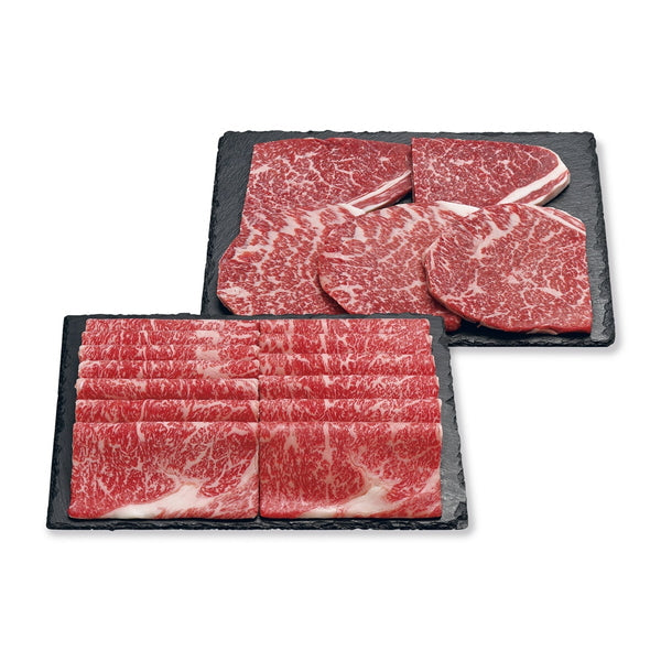 神戸ビーフ ステーキ&しゃぶしゃぶ用(ステーキ用モモ150g×5枚、しゃぶしゃぶ用リブロース700g)