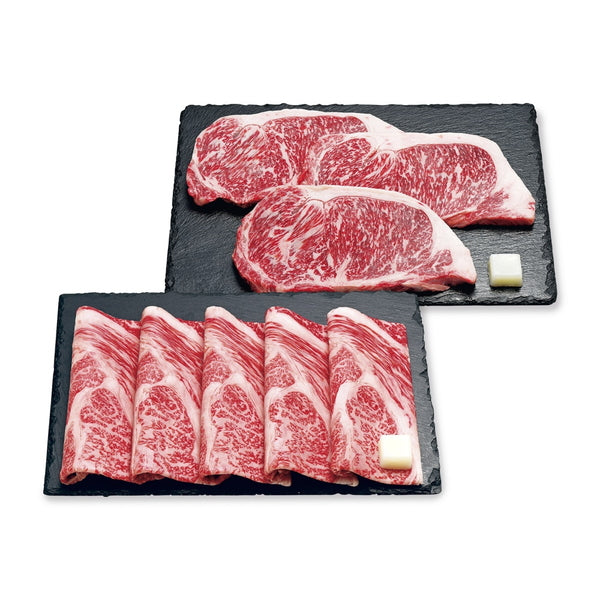近江牛 ステーキ&すき焼用(ステーキ用サーロイン250g×3枚、すき焼用リブロース580g)