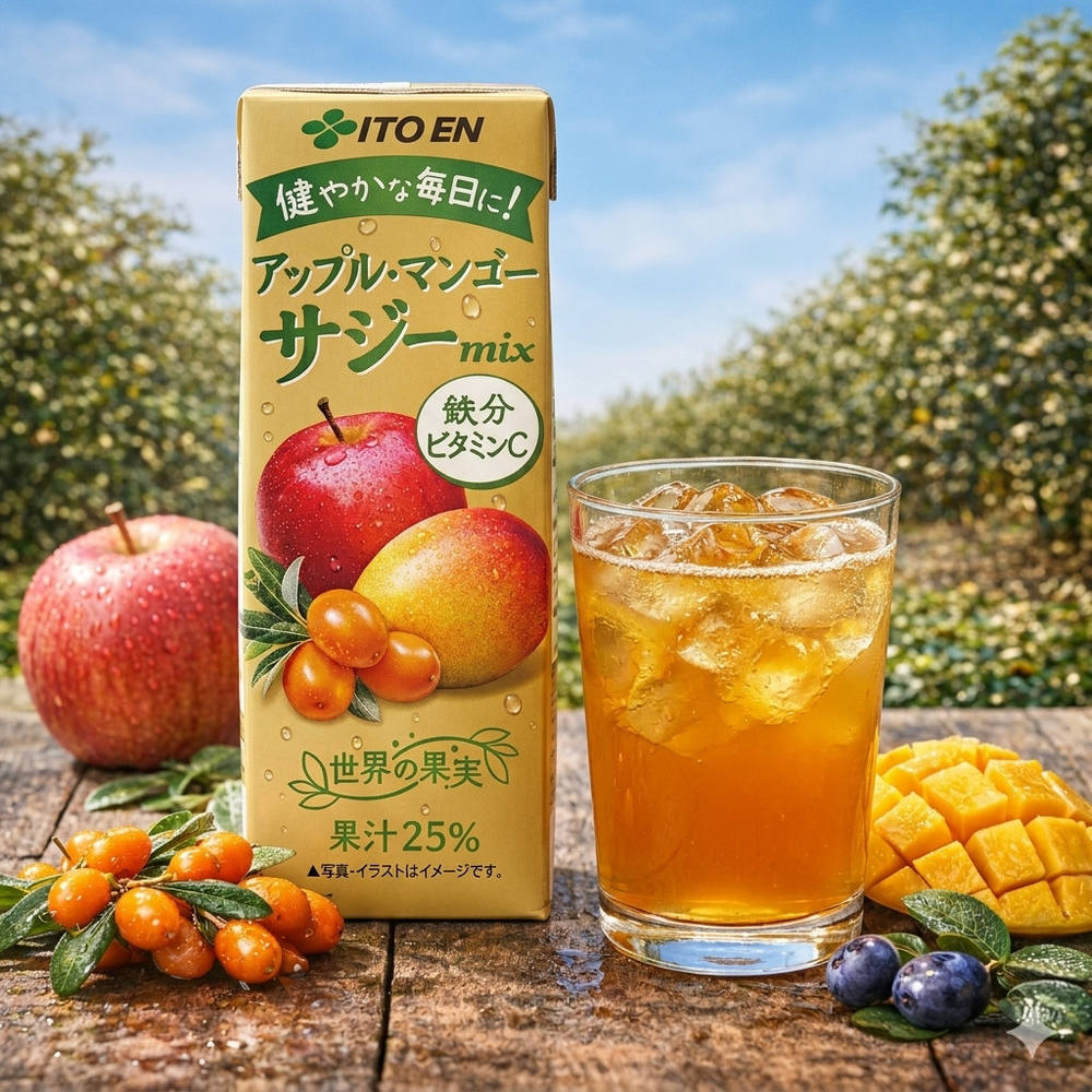 伊藤園世界の果実アップル・マンゴー&サジーミックス200ml×24本×2ケース(48本)