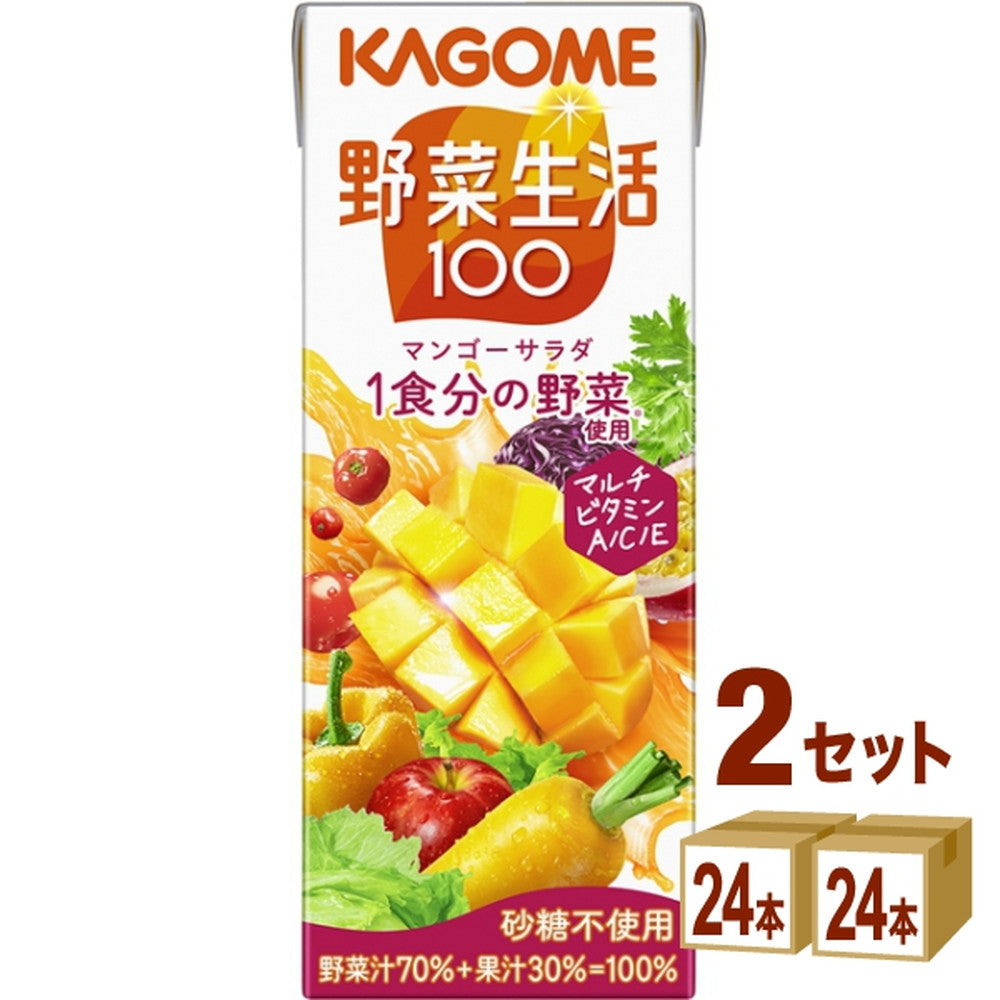 野菜生活100 マンゴーサラダ 200ml×24本×2ケース (48本)