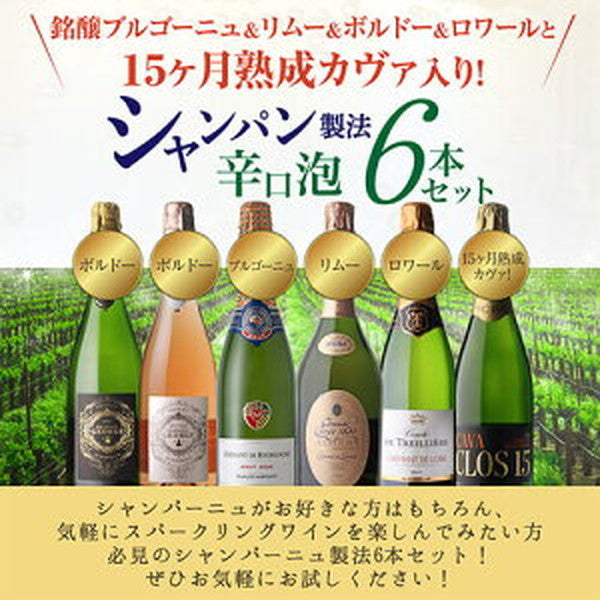 シャンパン製法 辛口泡6本セット【常温便】