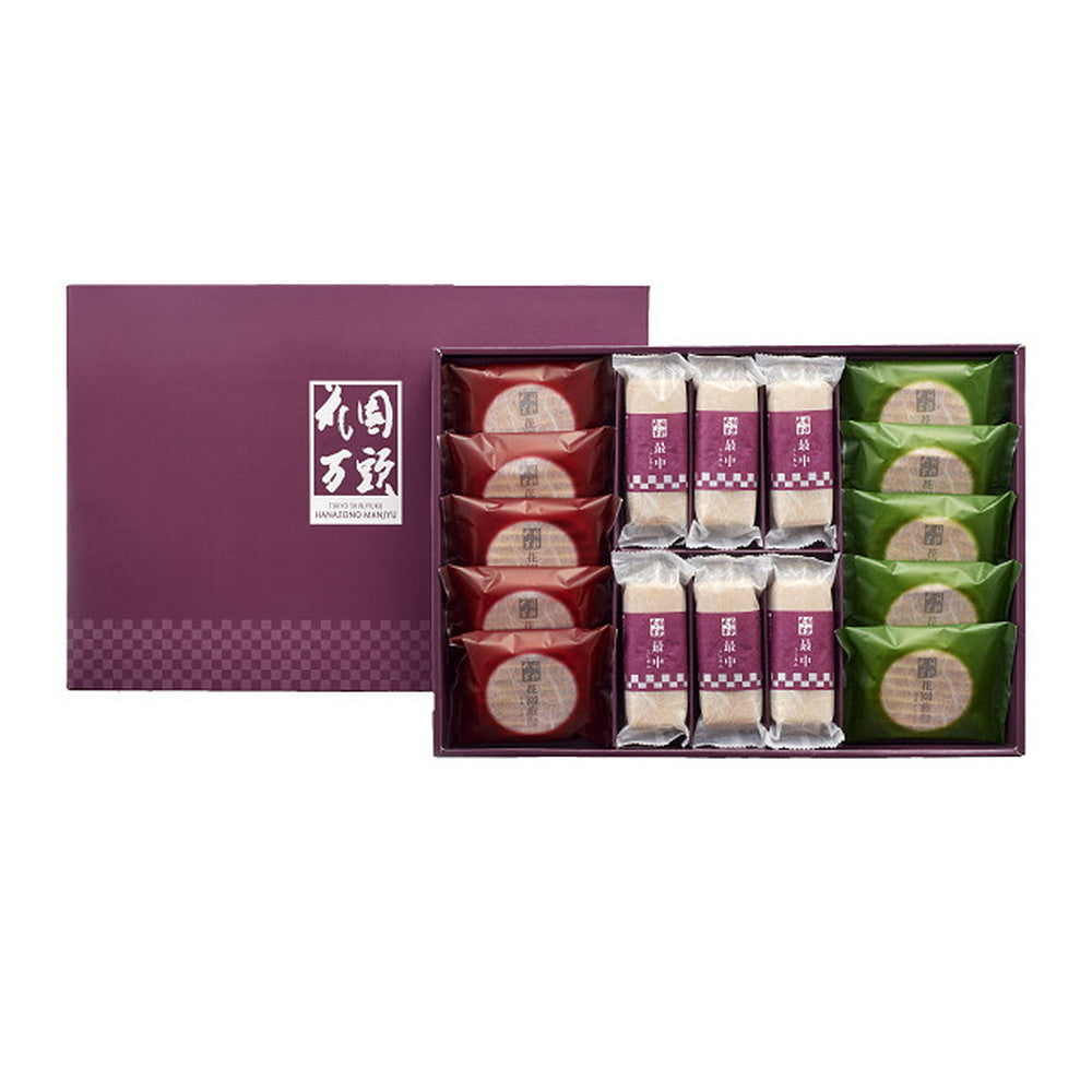 東京・新宿「花園万頭」花園最中&煎餅詰合せ【花園最中6個、花園煎餅10枚】