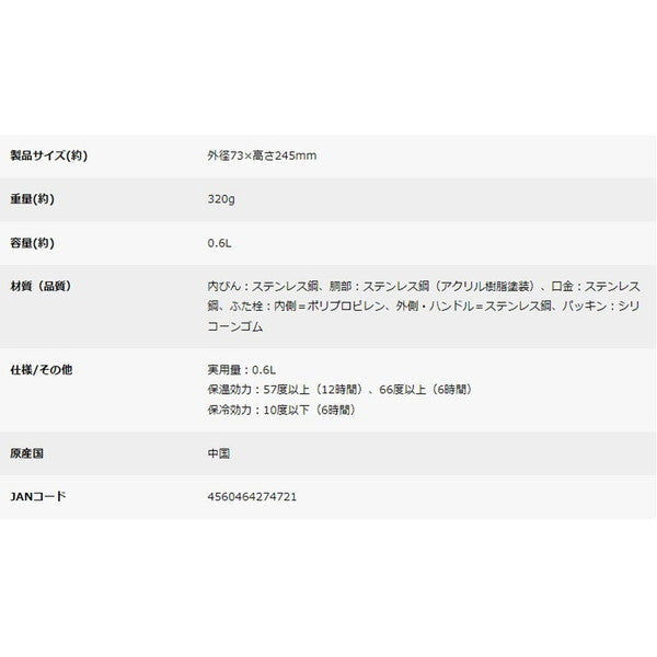 キャプテンスタッグ HDボトル600(グラデーション/イエロー×ミントグリーン)