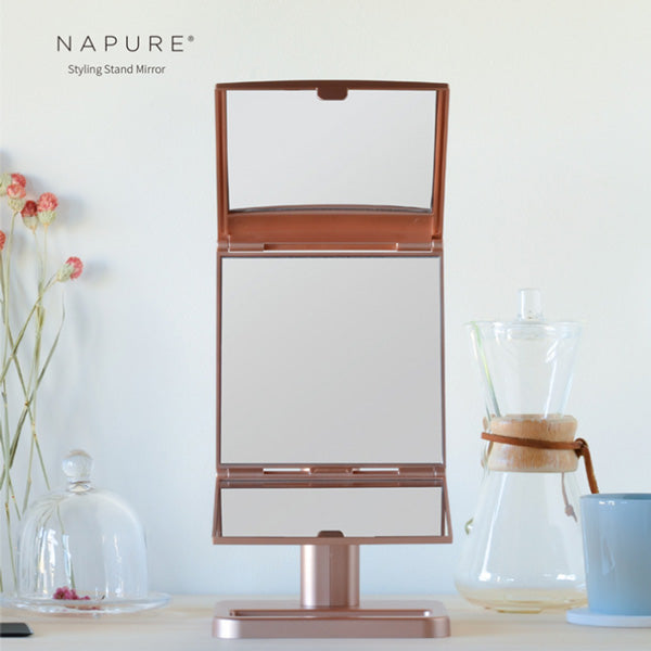 ナピュア スタイリングスタンドミラ―【パールホワイト】
