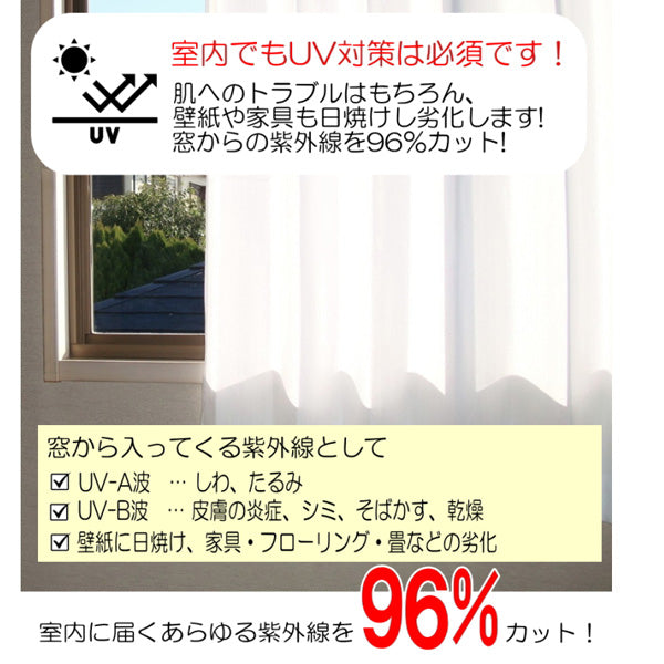TEIJIN 帝人 遮熱・保温・UVカット・透け防止 多機能レースカーテン【100×176cm/2枚組】