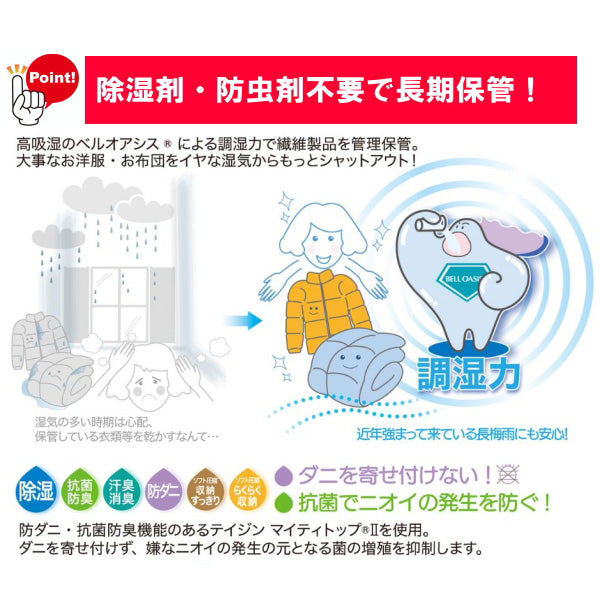 TEIJIN 乾っとデオケースLight【小サイズ】（2個セット）ベージュ