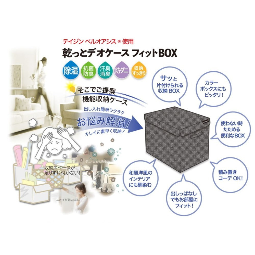 TEIJIN 乾っとデオケース【フィットBOX】（2個セット）グレー