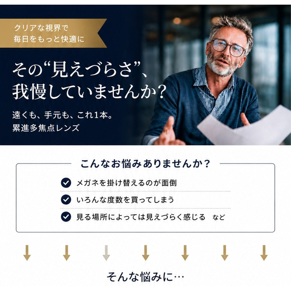累進多焦点シニアグラス ビューフリーグラス 【ワイン／弱度 ＋0.00～＋1.50】