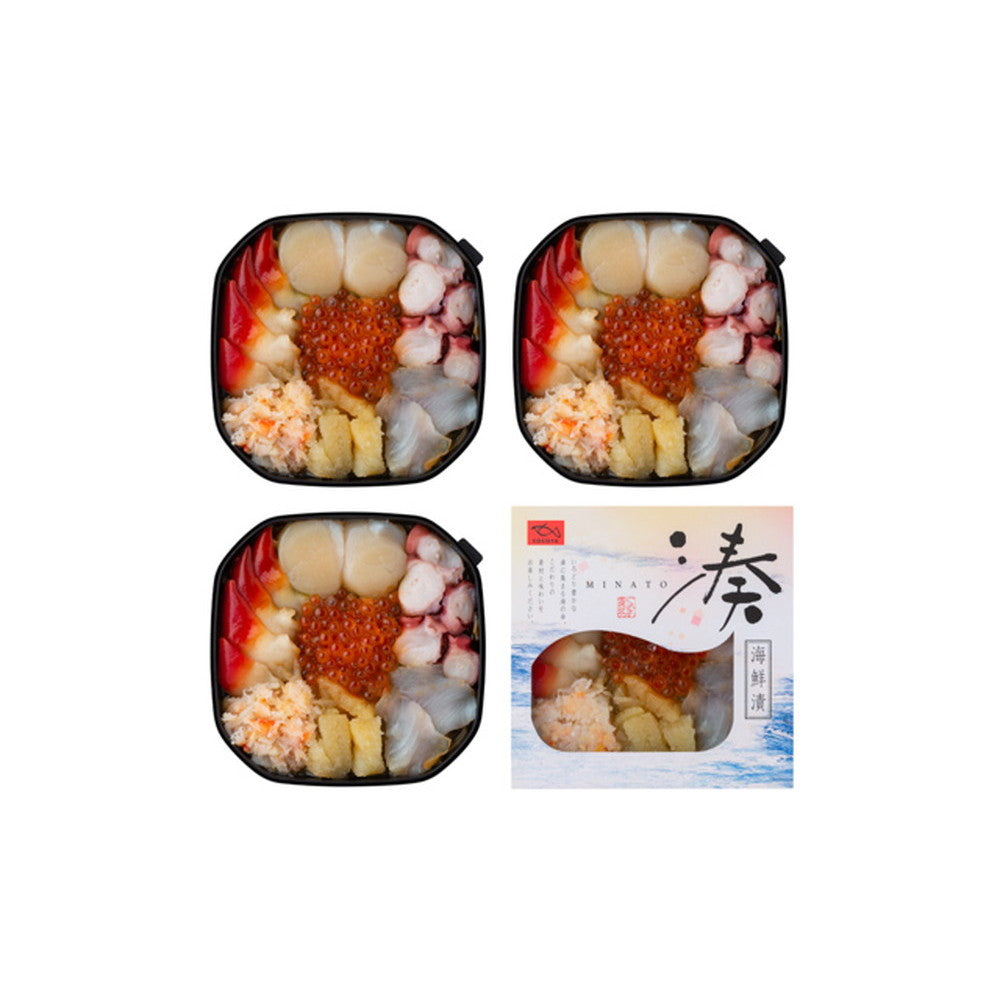 7種海鮮　松前漬　七種海鮮松前漬け（帆立、ヒラメ、ホッキ貝、ズワイガニむき身、タコ、味付数の子、いくら醤油漬け、松前漬け）300ｇ×4