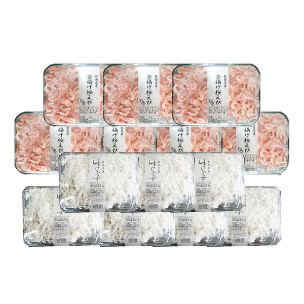 静岡 「石原水産」 駿河湾産 釜揚げ桜えび＆しらすセット(釜揚げ桜えび80g×7・ゆでしらす130g×7)