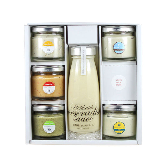 【ギフトカード】「NORTH FARM STOCK」北海道ディップ5種＆山わさびソース詰め合わせ