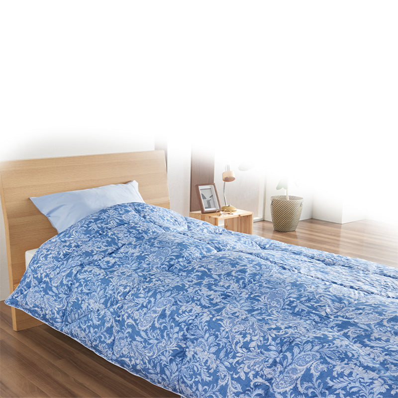 丸八真綿　2層式ウルトラライト保温合繊掛け布団　シングル　ブルー