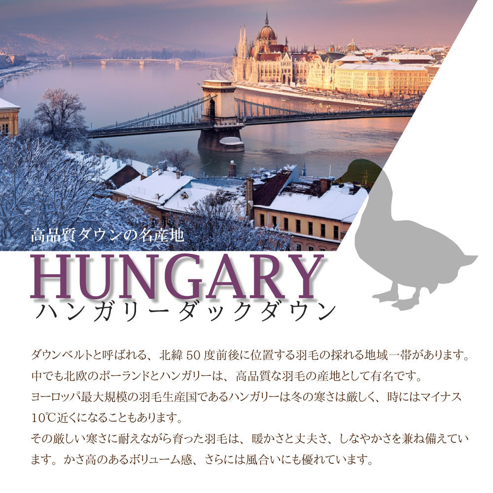 ハンガリー産ホワイトダックダウン85％ 羽毛肌掛け布団 セミダブル ピンク
