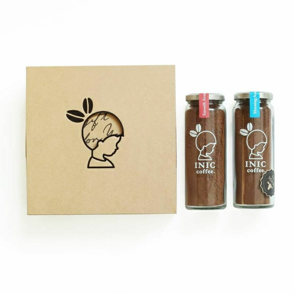 【ギフトカード】INIC coffee　ドリップドコーヒーパウダー 定番2種飲み比べ　ボトルセット（スムースアロマ・モーニングアロマ）