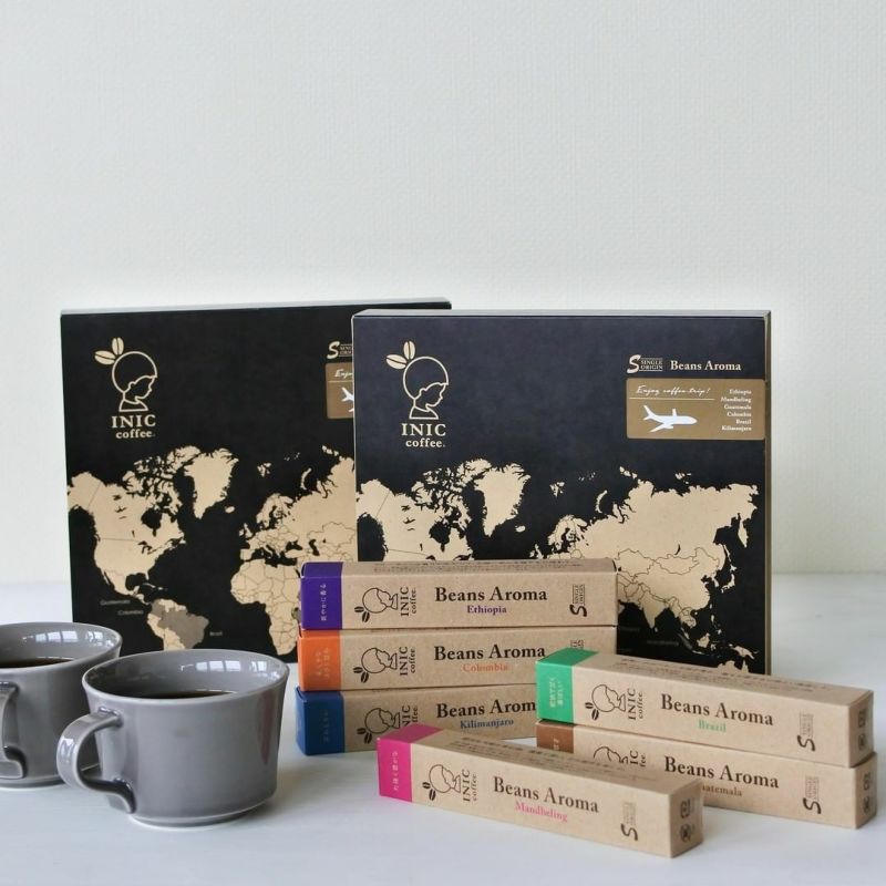 【ギフトカード】INIC coffee　ドリップドコーヒーパウダー　ビーンズアロマ　3本入り６種アソートギフト