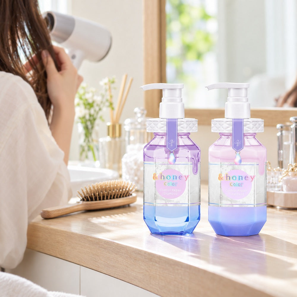 &honey Color(アンドハニー カラー)　コントロールリペア　シャンプー＆トリートメント　本体セット　440ml、445g【4個】