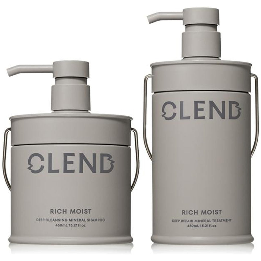 CLEND(クレンド)　リッチモイスト　ディープクレンジング　ミネラルシャンプー＆トリートメント　本体セット　各450ml【4個】