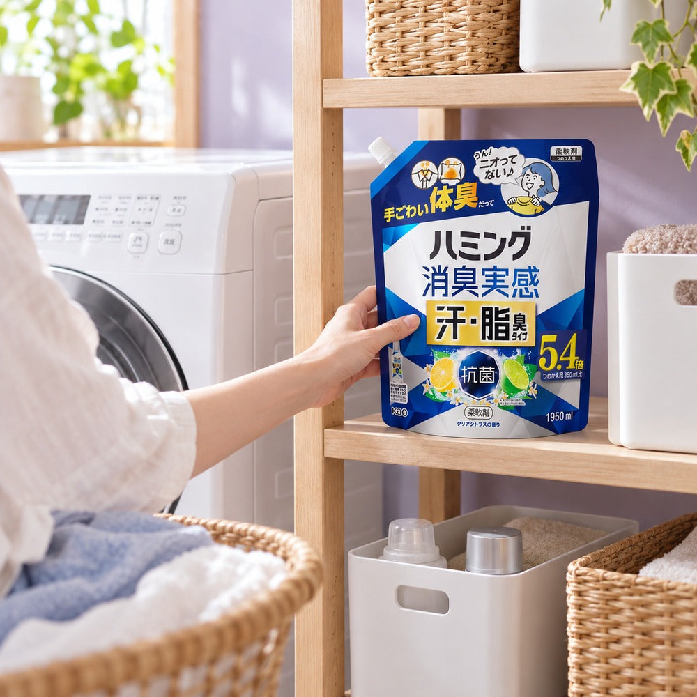 ハミング　消臭実感　汗・脂臭タイプ　クリアシトラスの香り　詰替え　1950ml【4個】