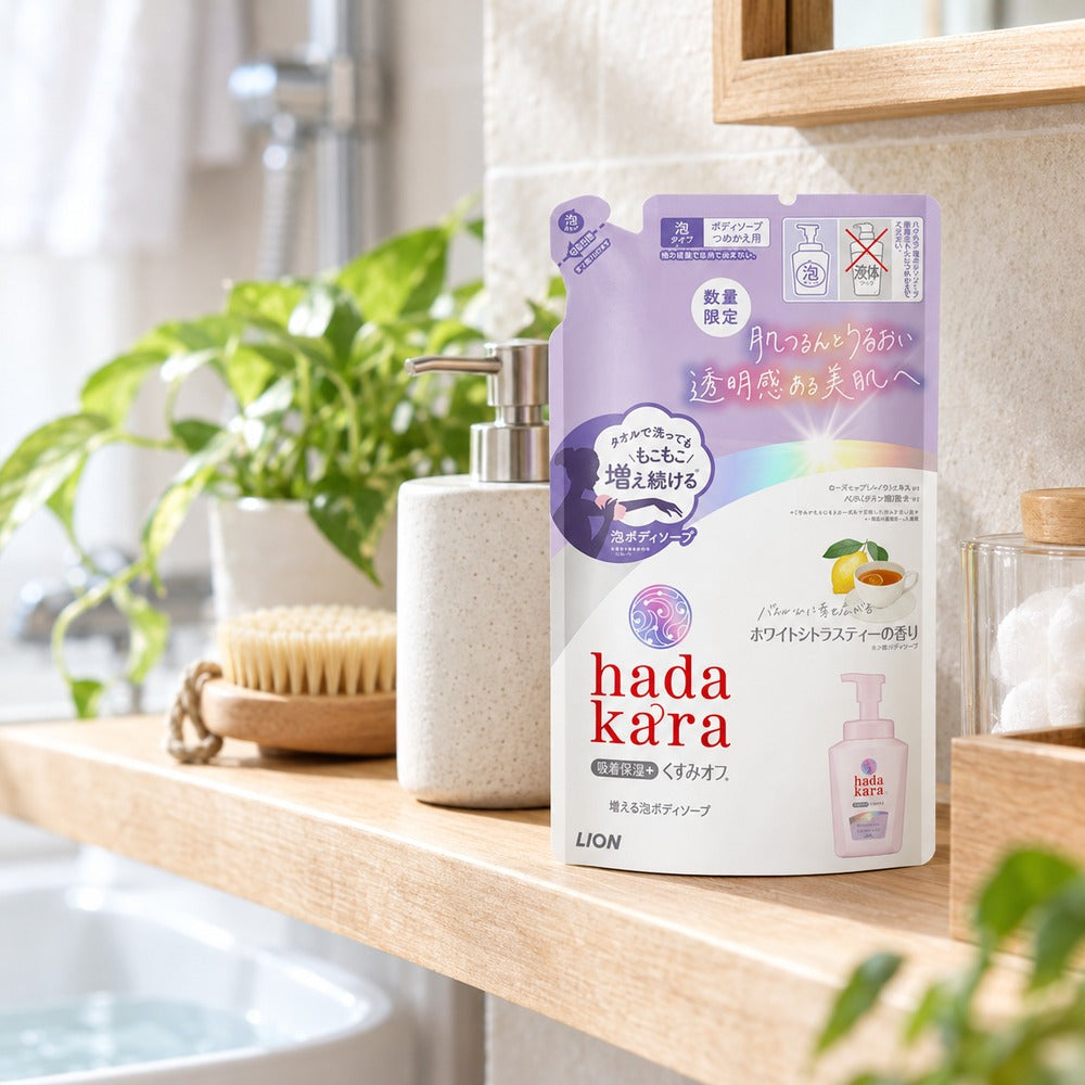 hadakara(ハダカラ) 泡ボディソープ　ホワイトシトラスティー　詰替え　420ml【8個】