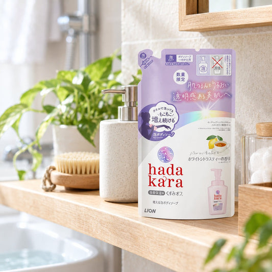 hadakara(ハダカラ) 泡ボディソープ　ホワイトシトラスティー　詰替え　420ml【8個】