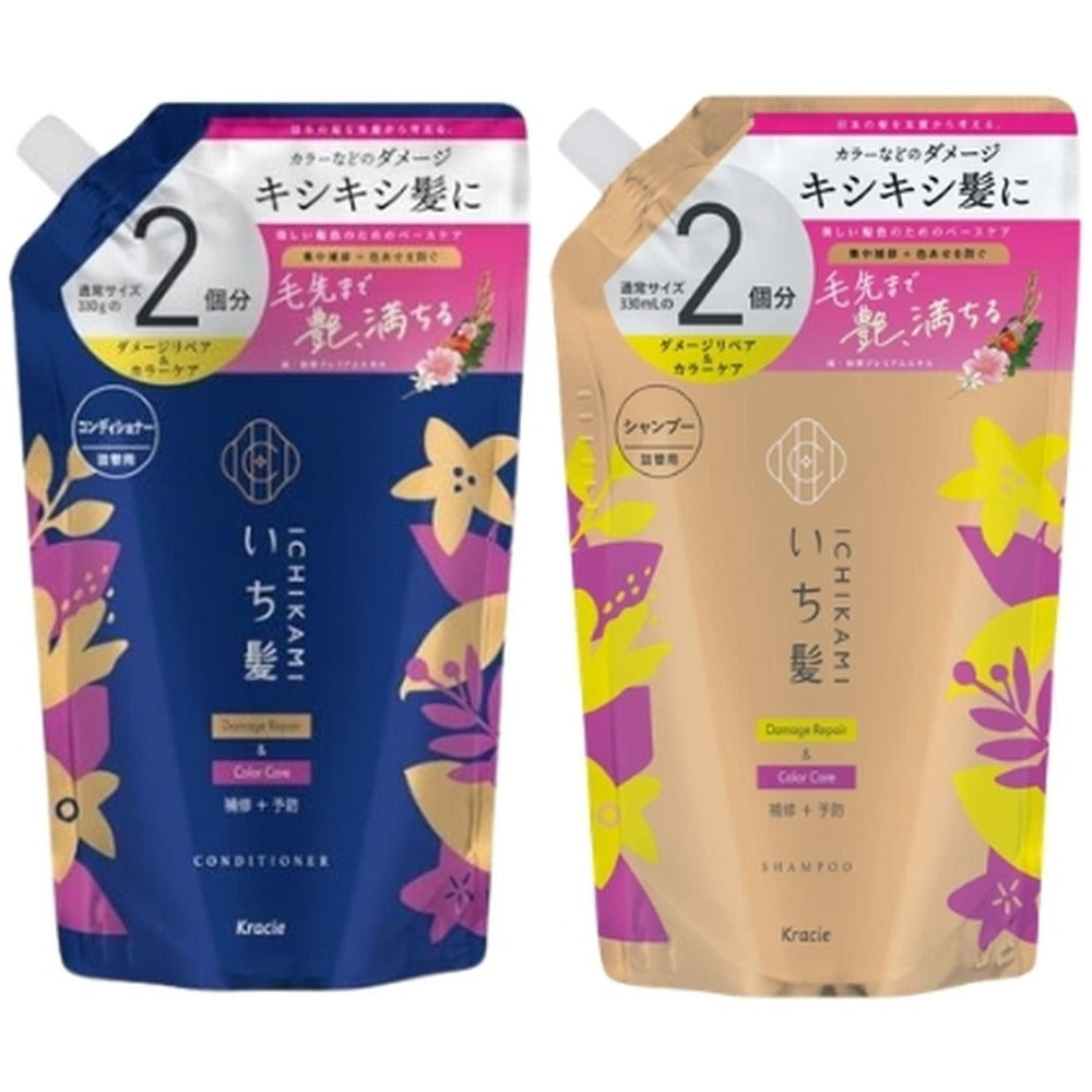 いち髪　ダメージリペア＆カラーケア　シャンプー＆コンディショナー　大容量詰替えセット　各660ml【12個】