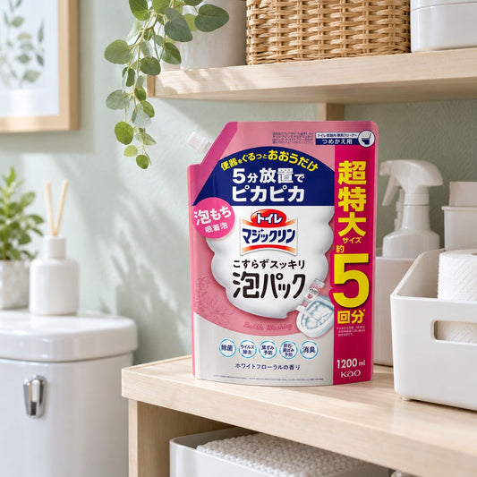 トイレマジックリン　こすらずスッキリ泡パック　ホワイトフローラルの香り　詰替え　1200ml【6個】