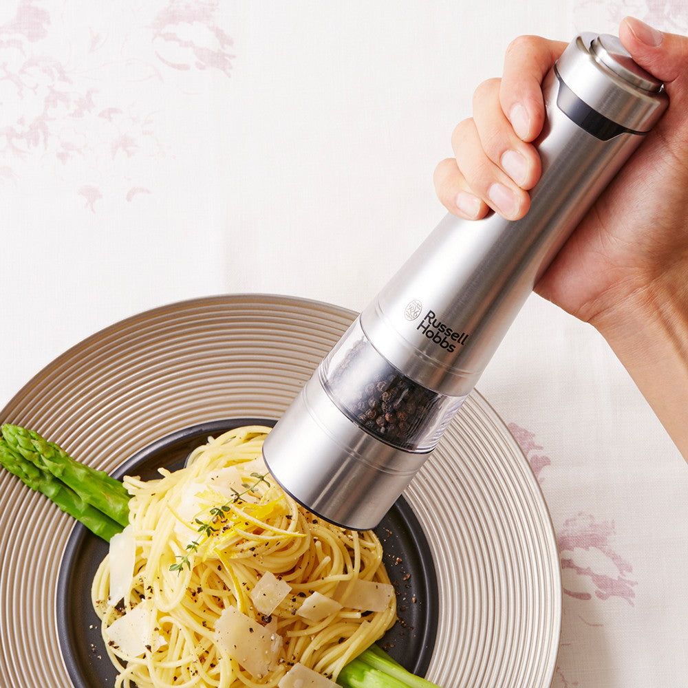 【ギフトカード】Russell Hobbs(ラッセルホブス) 電動ミル ソルト&ペッパー ウッドスタンド セット