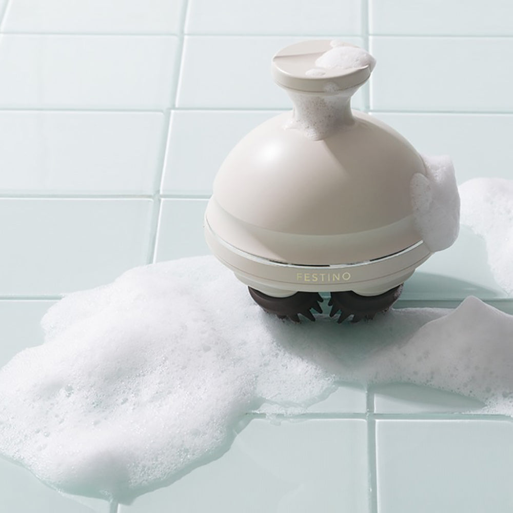 【ギフトカード】FESTINO(フェスティノ) 充電式 EMSヘッドスパ プレミア サンドベージュ