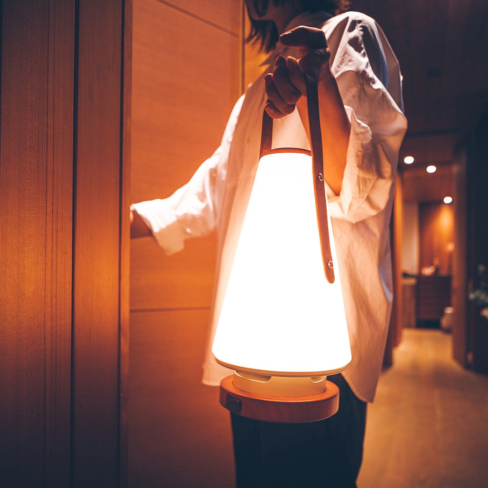 【ギフトカード】「MoriMori」ROOMS レザーハンドル（LEDランタンスピーカー）