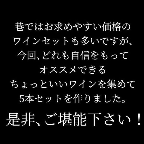 自信を持ってオススメするワイン上級者も満足！泡5本セット【常温便】