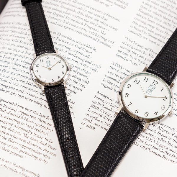 Clio blue リザード型押しレザーレディスウォッチ