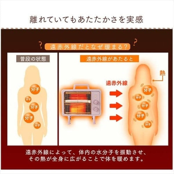 アイリスオーヤマ 遠赤外線電気ストーブ(ピンク)