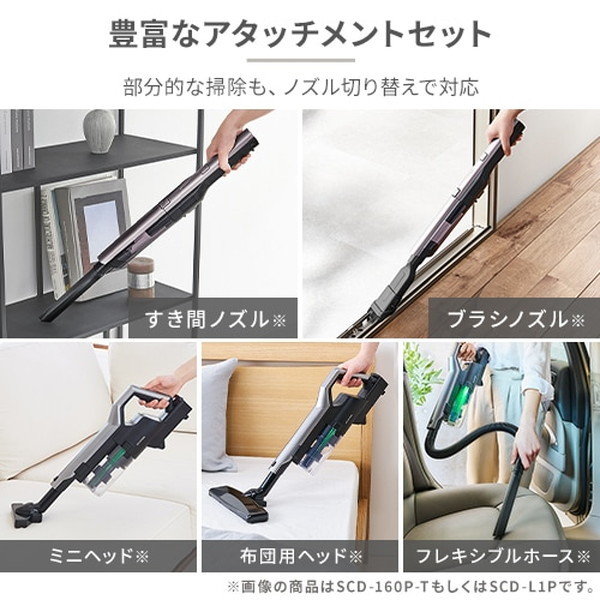 アイリスオーヤマ 掃除機 コードレス サイクロン式 モップ付 置くだけで充電(ブラック)